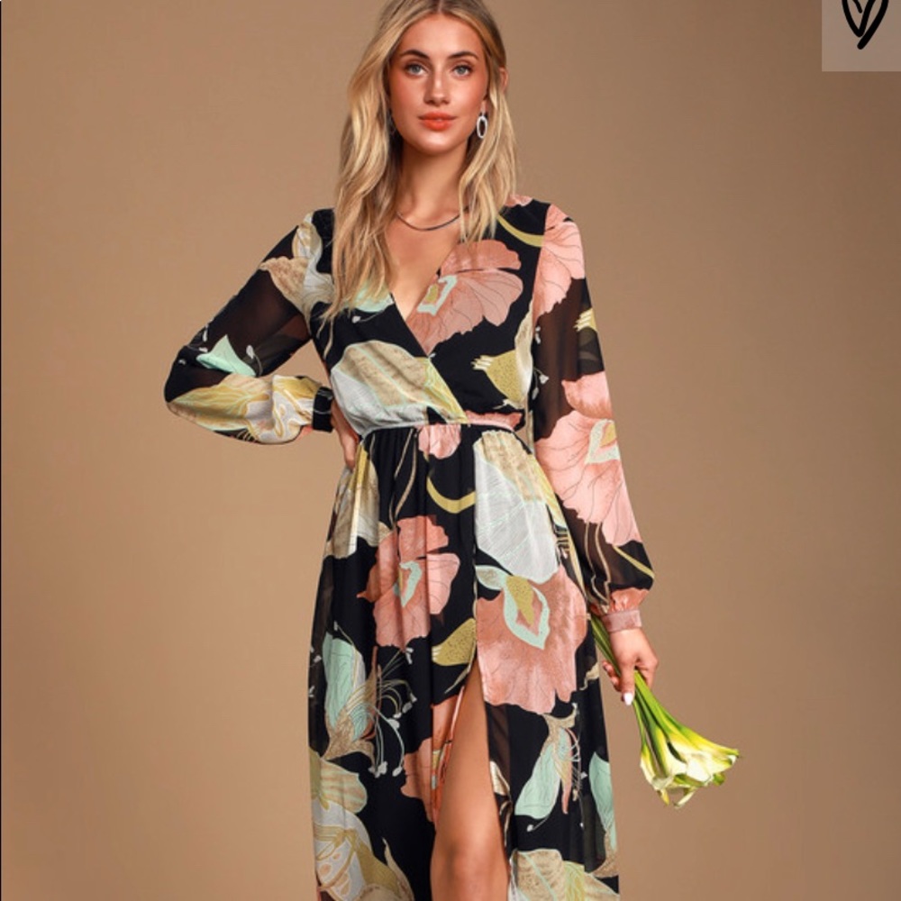 Lulu's Floral Maxi Dress